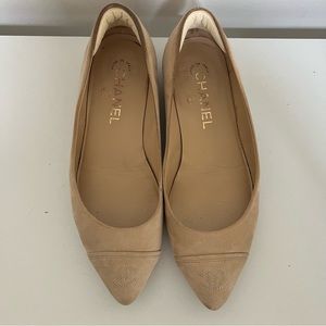 Chanel Suede Beige Flats 36.5